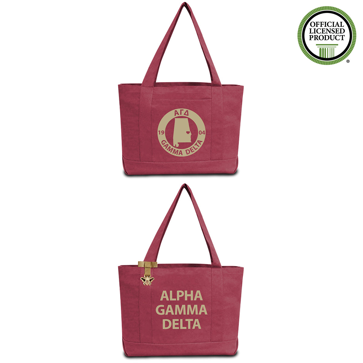Alpha Gamma Delta State Book Tote Bag | Brit and Bee