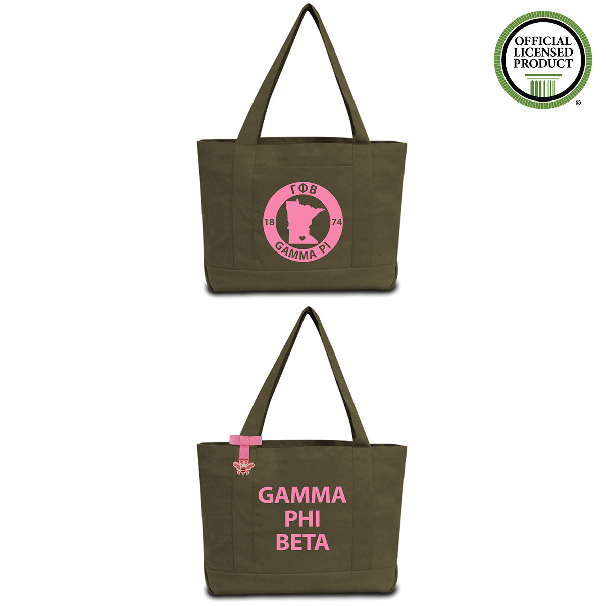 Gamma Phi Beta State Book Tote Bag | Brit and Bee