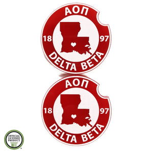 Alpha Omicron Pi Car Coaster Set - Sorority State