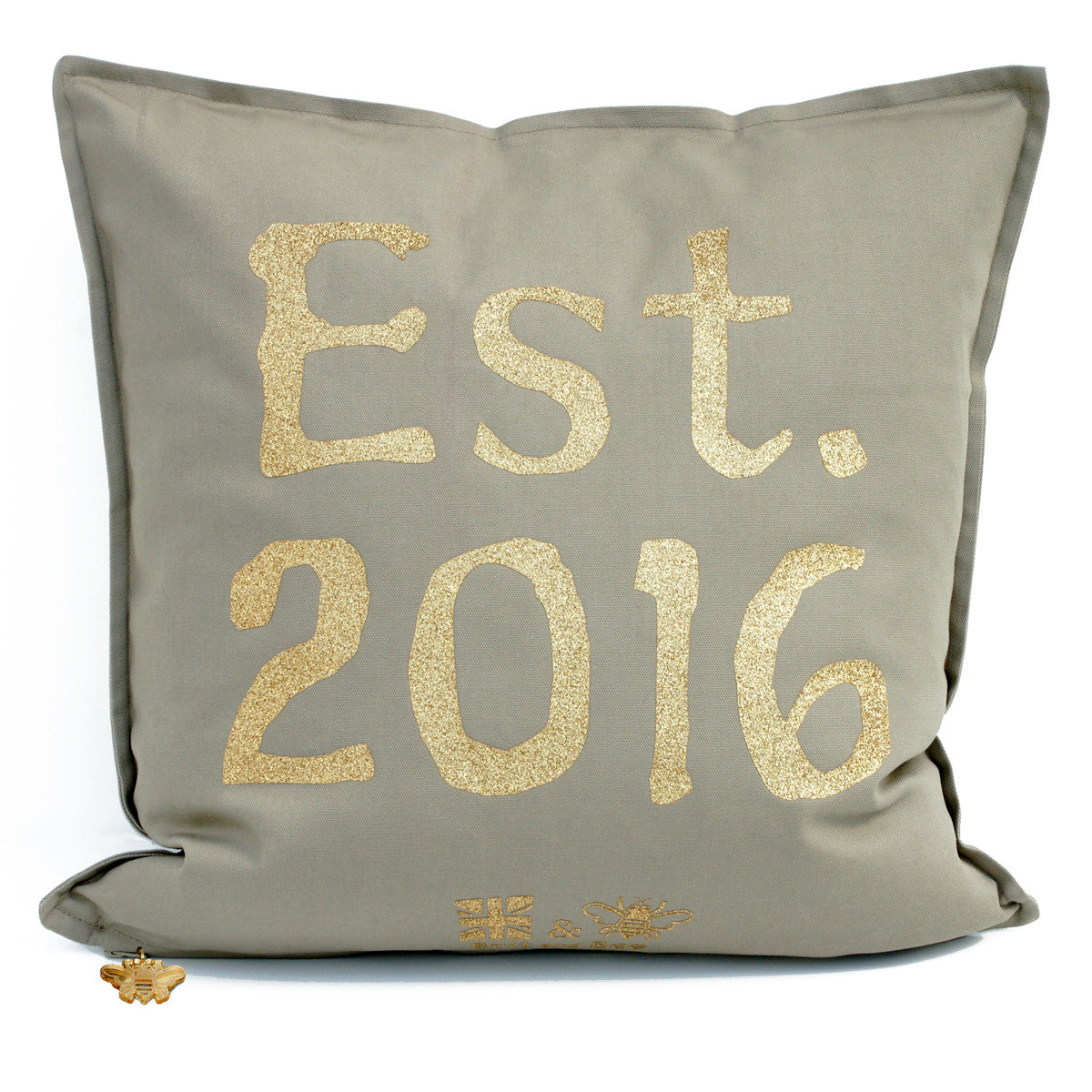 Brit and Bee Est. Throw Pillow Gold - BACK