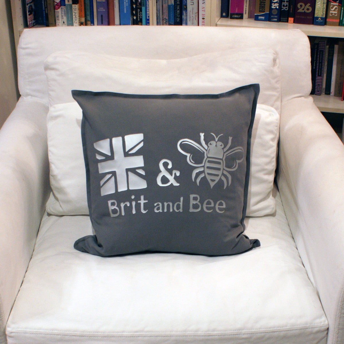 Brit and Bee Est. Throw Pillow Silver - CHAIR