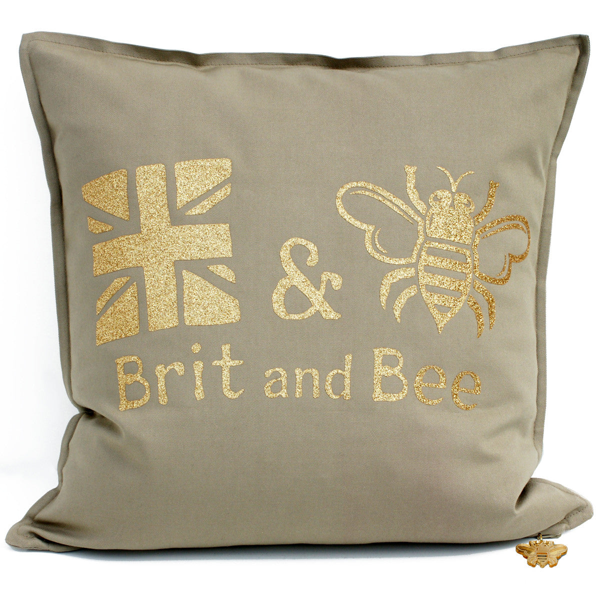 Brit and Bee Est. Throw Pillow Gold - FRONT