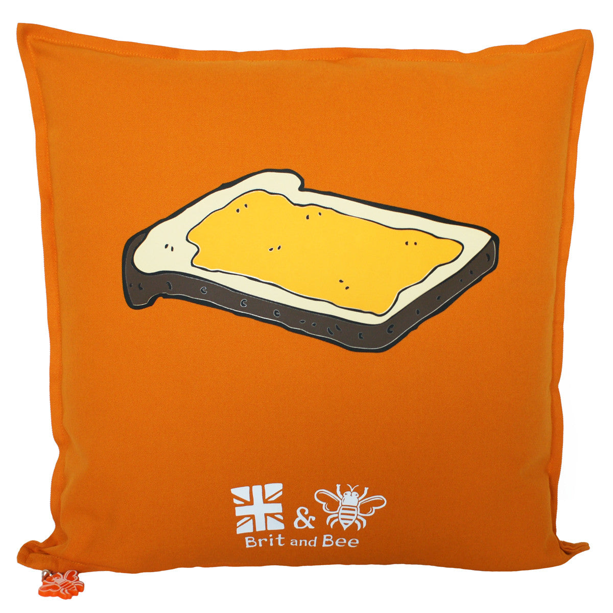 Brit and Bee Marmalade and Toast Throw Pillow - BACK