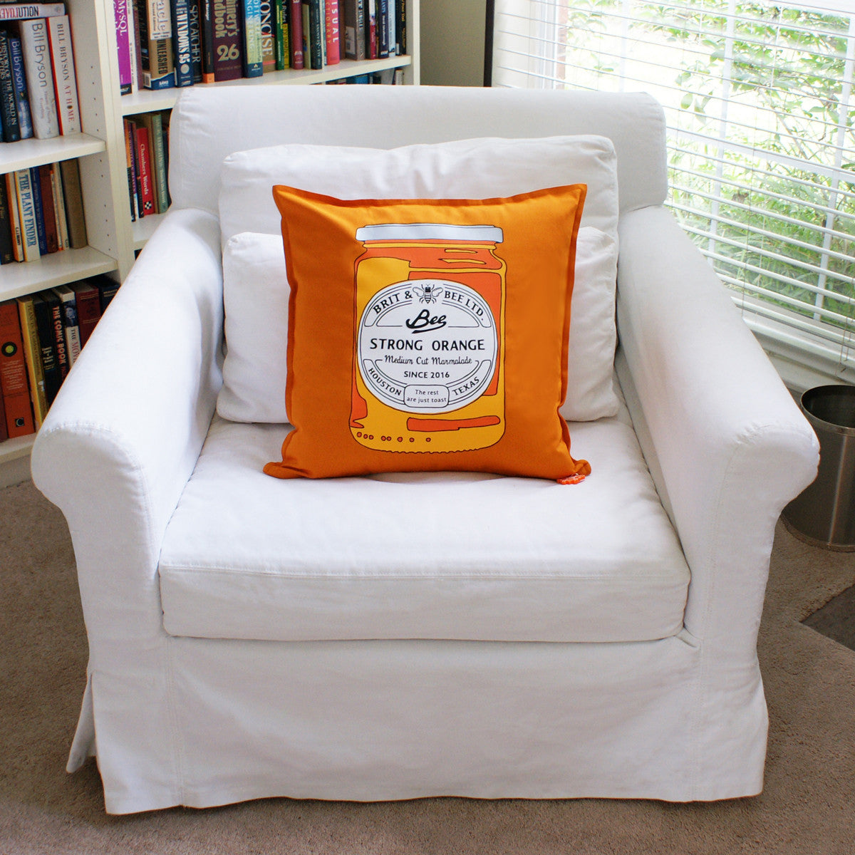 Brit and Bee Marmalade and Toast Throw Pillow - FRONT