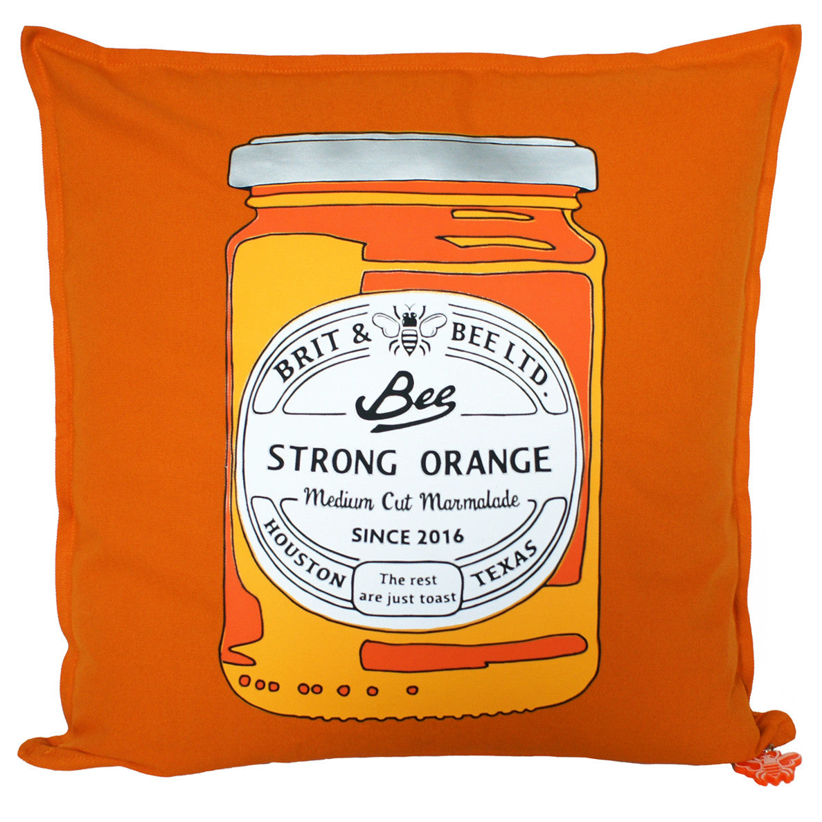 Brit and Bee Marmalade and Toast Throw Pillow - FRONT