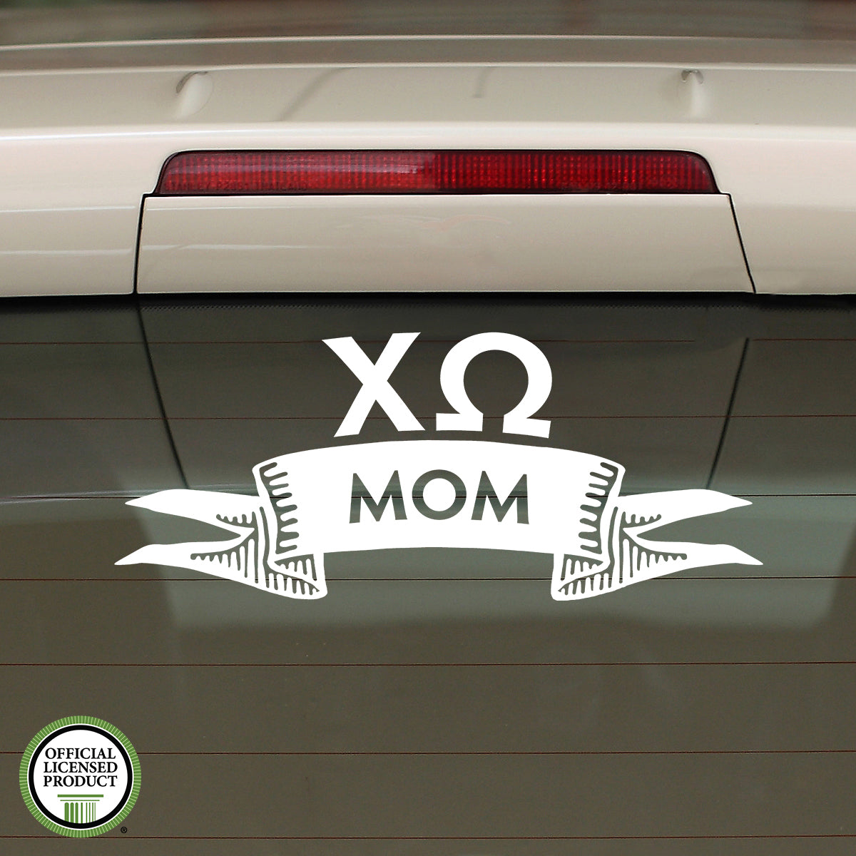 Brit and Bee Sorority Ribbon Mom Decal - Chi Omega