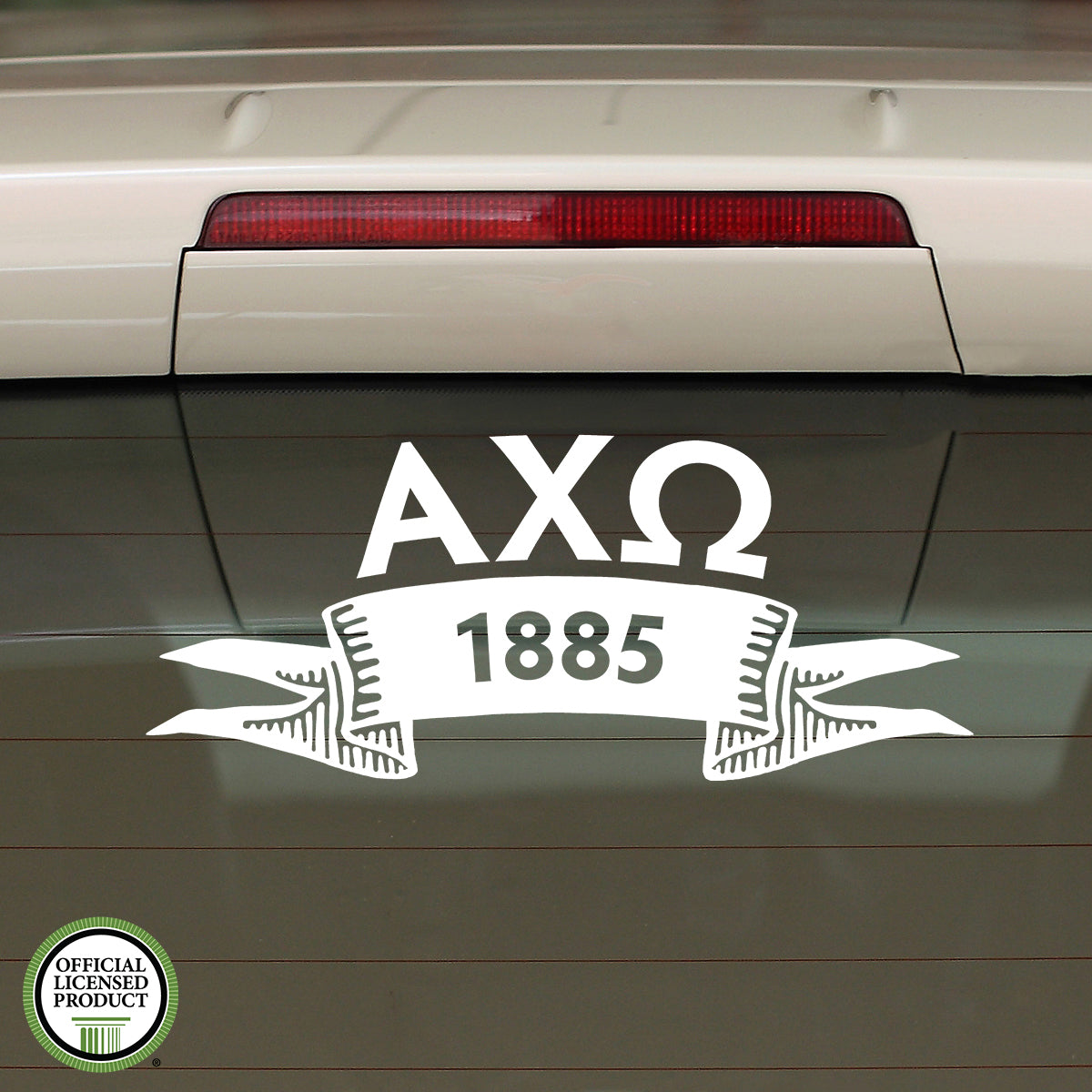 Brit and Bee Sorority Ribbon Year Decal - Alpha Chi Omega
