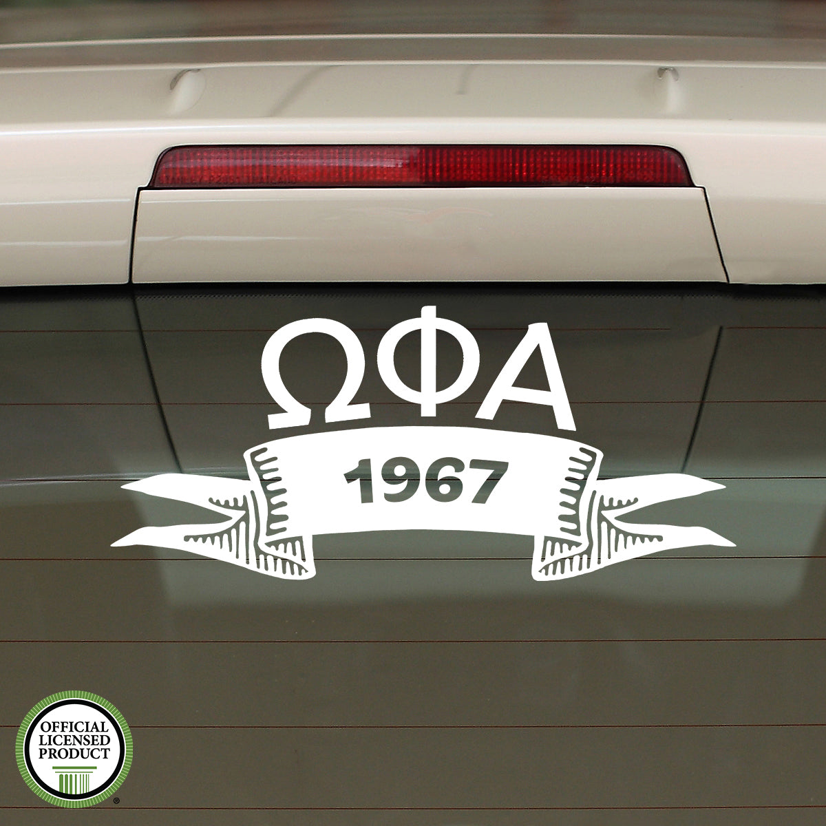 Brit and Bee Sorority Ribbon Year Decal - Omega Phi Alpha