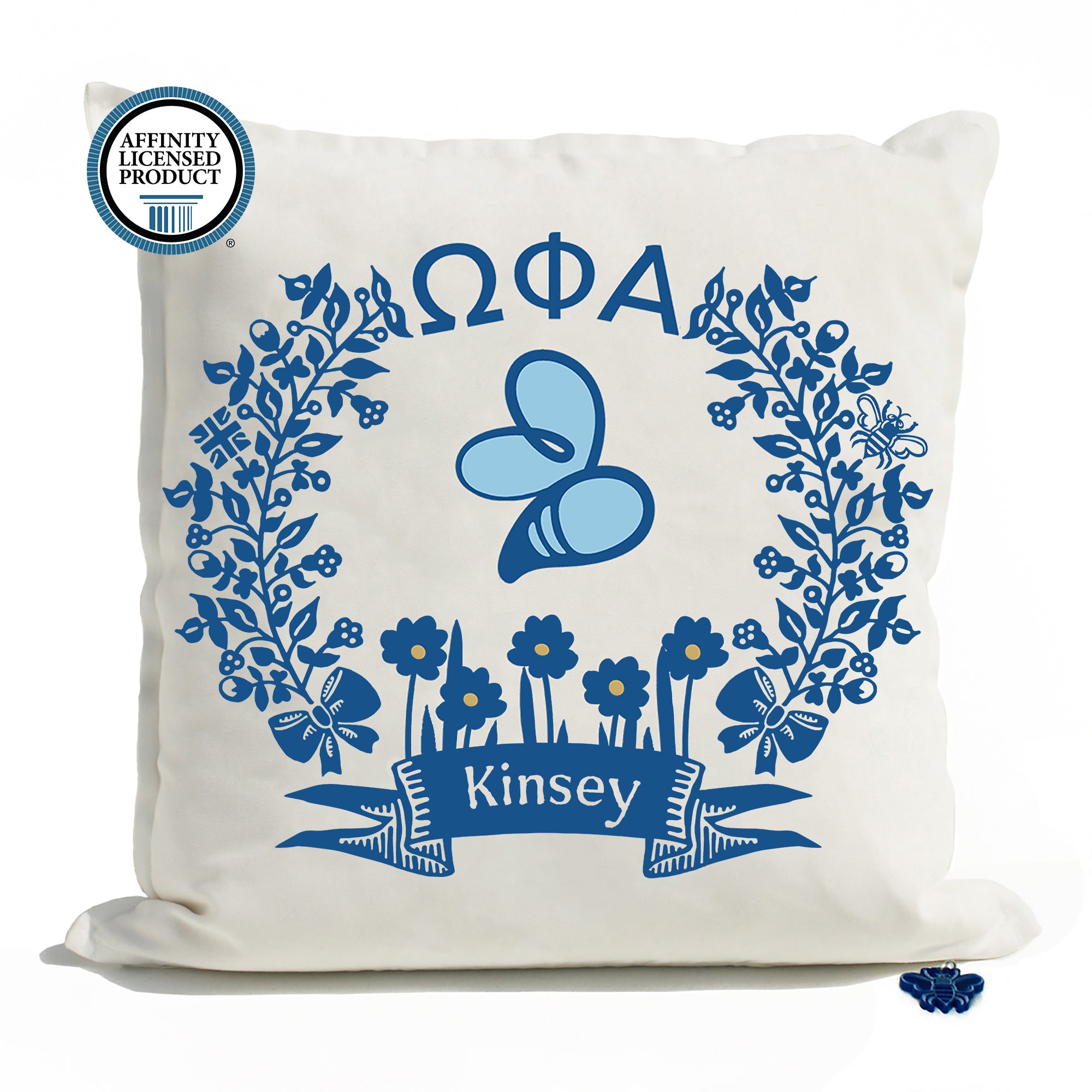 Omega Phi Alpha Throw Pillow | Brit and Bee