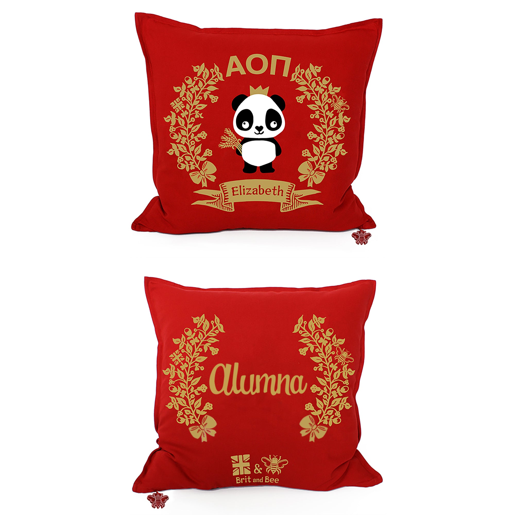 Alpha Omicron Pi Throw Pillow | Brit and Bee