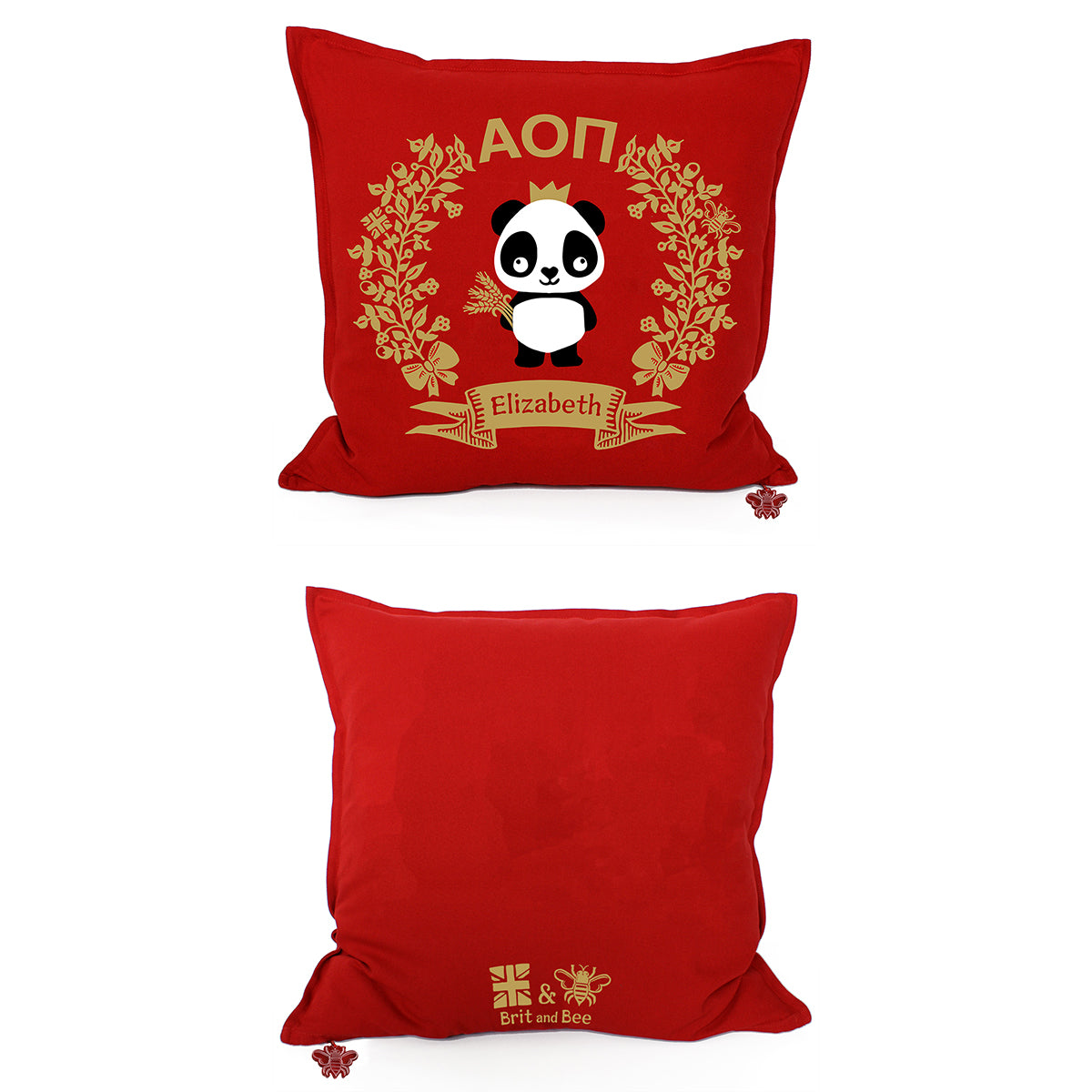 Brit and Bee Sorority Throw Pillow | Alpha Omicron Pi