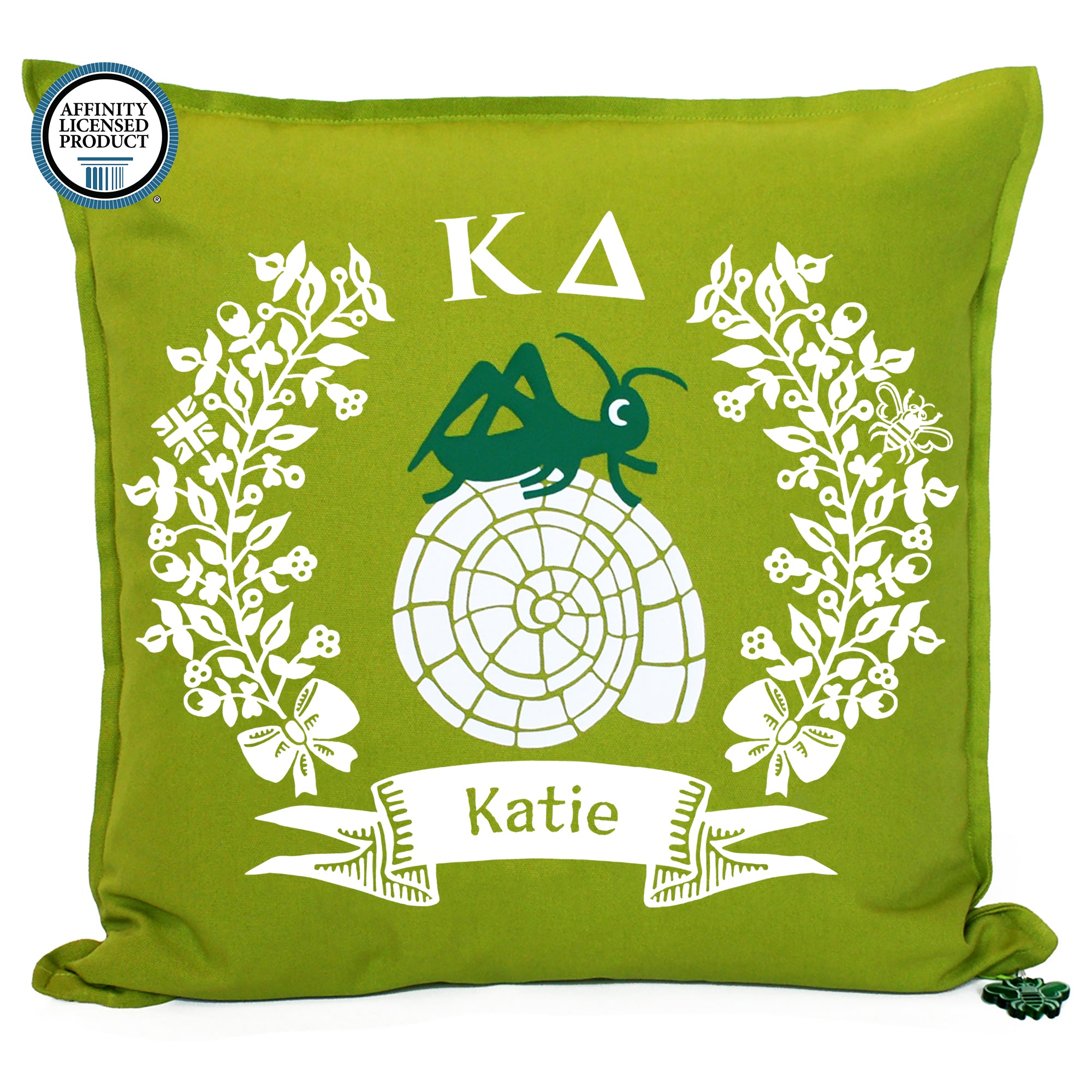 Brit and Bee Sorority Logo Throw Pillow - Kappa Delta