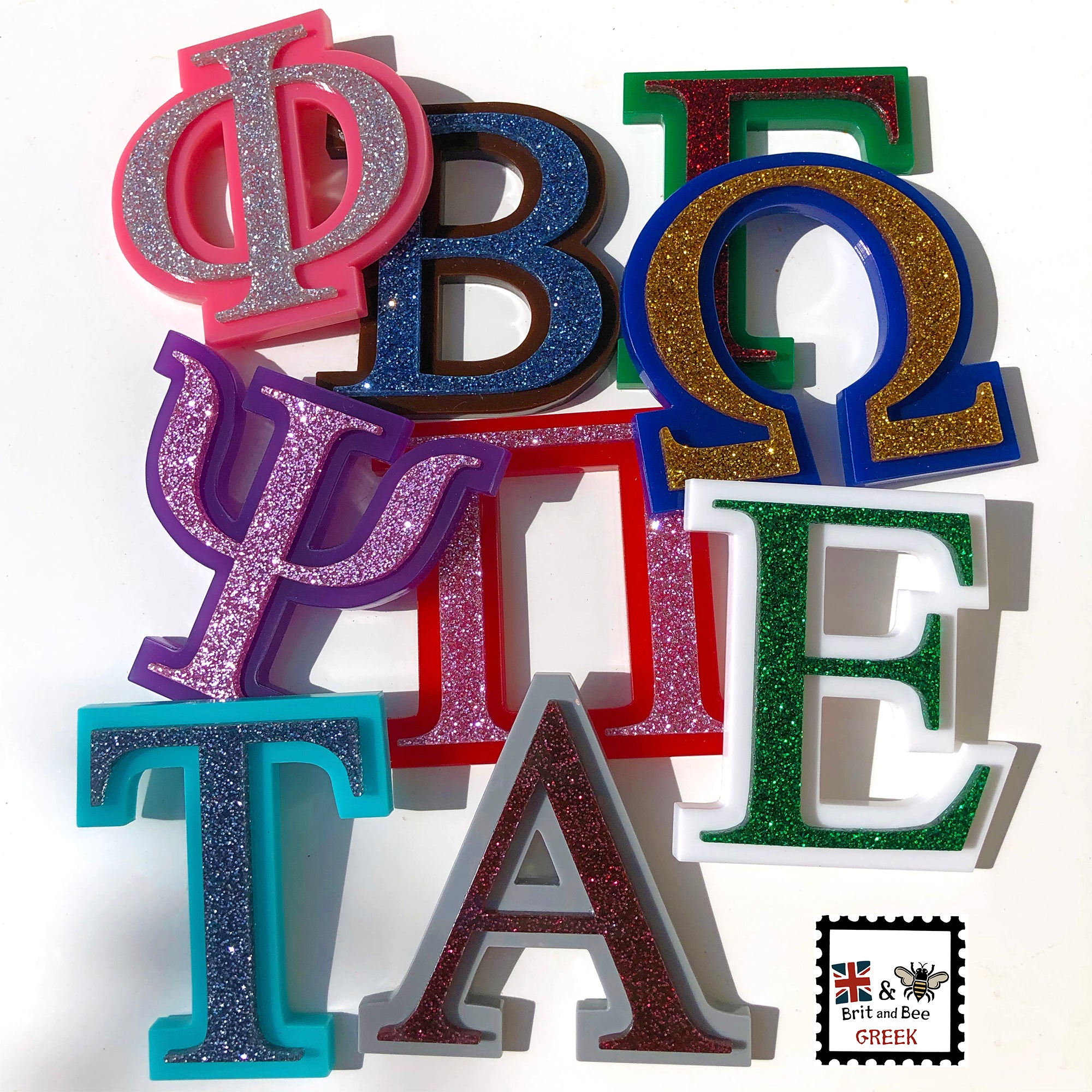 Glitter Acrylic Greek Letters | Brit and Bee
