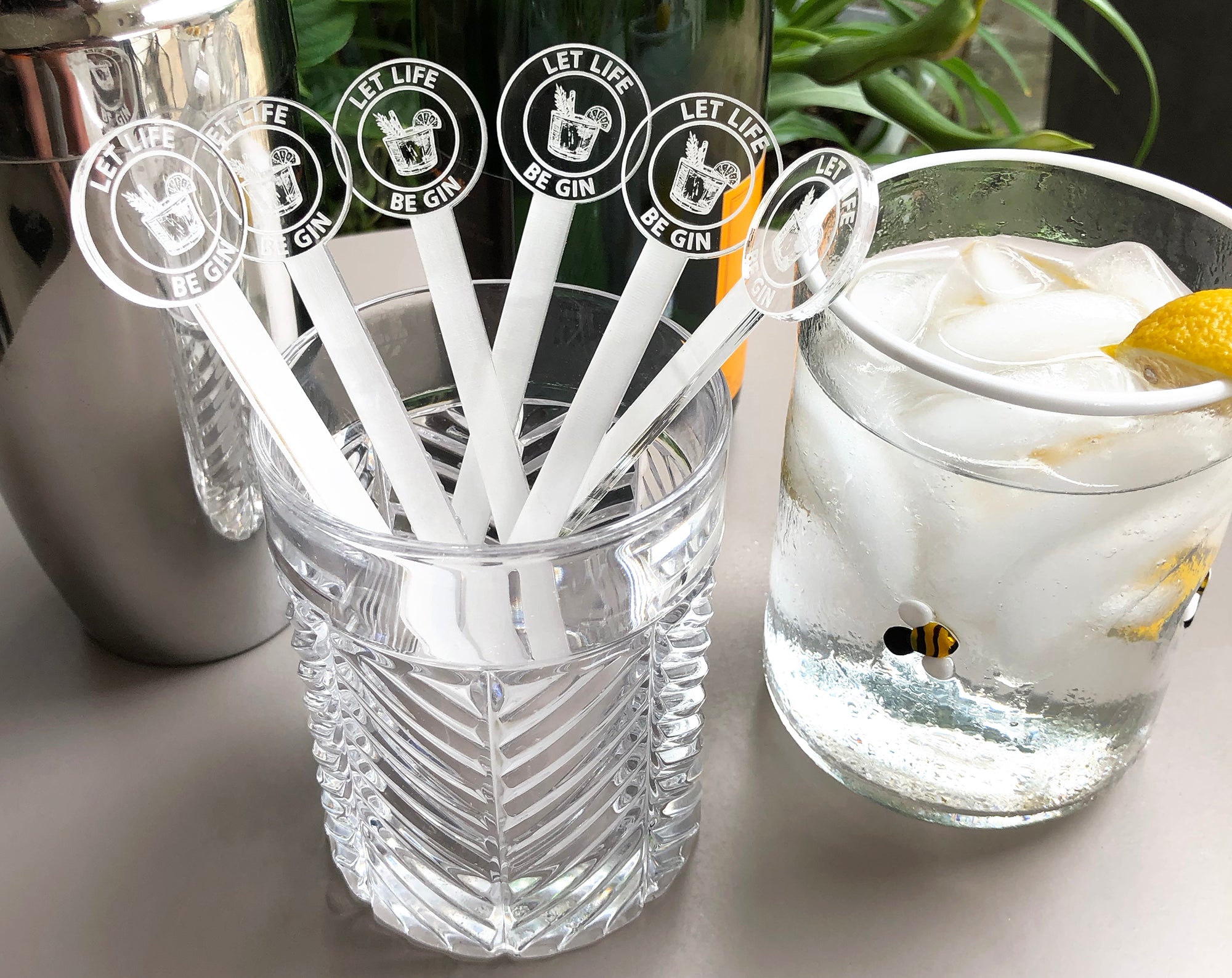 Let Life Be Gin Swizzle Sticks | Brit and Bee