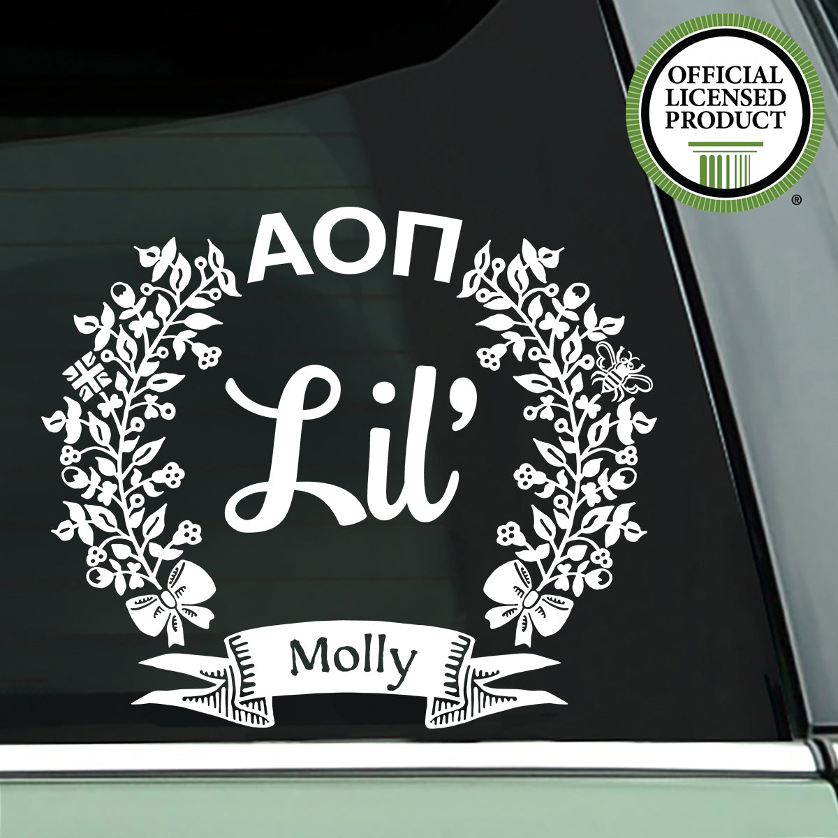 Brit and Bee Sorority Lil' Decal - Alpha Omicron Pi