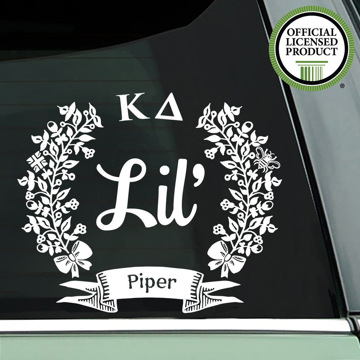 Brit and Bee Sorority Lil' Decal - Kappa Delta - White
