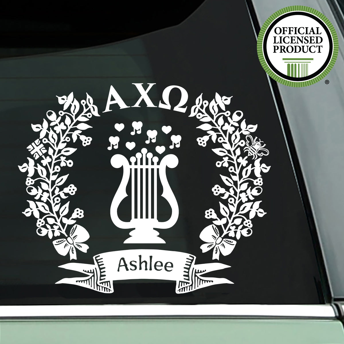 Brit and Bee Sorority Logo Decal - Alpha Chi Omega