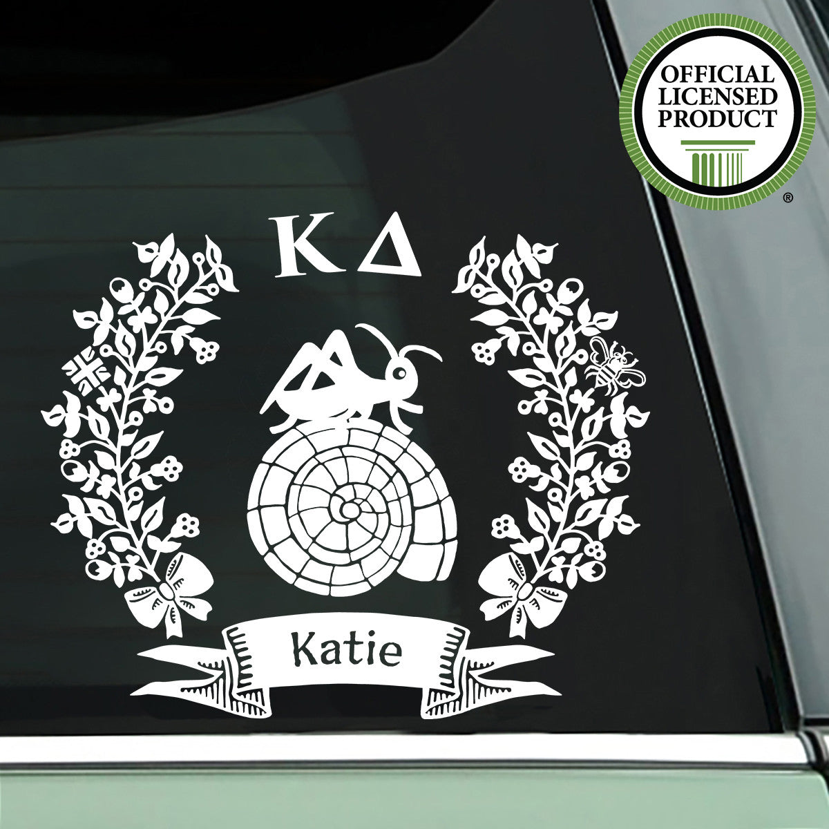 Brit and Bee Sorority Logo Decal - Kappa Delta - White
