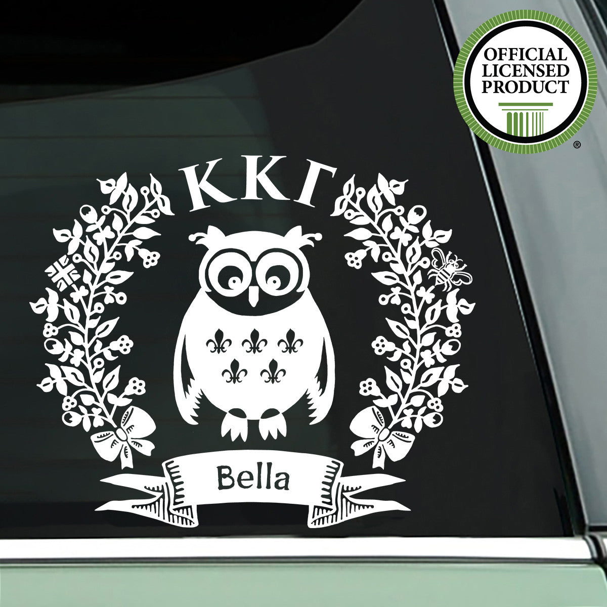 Brit and Bee Sorority Logo Decal - Kappa Kappa Gamma - White