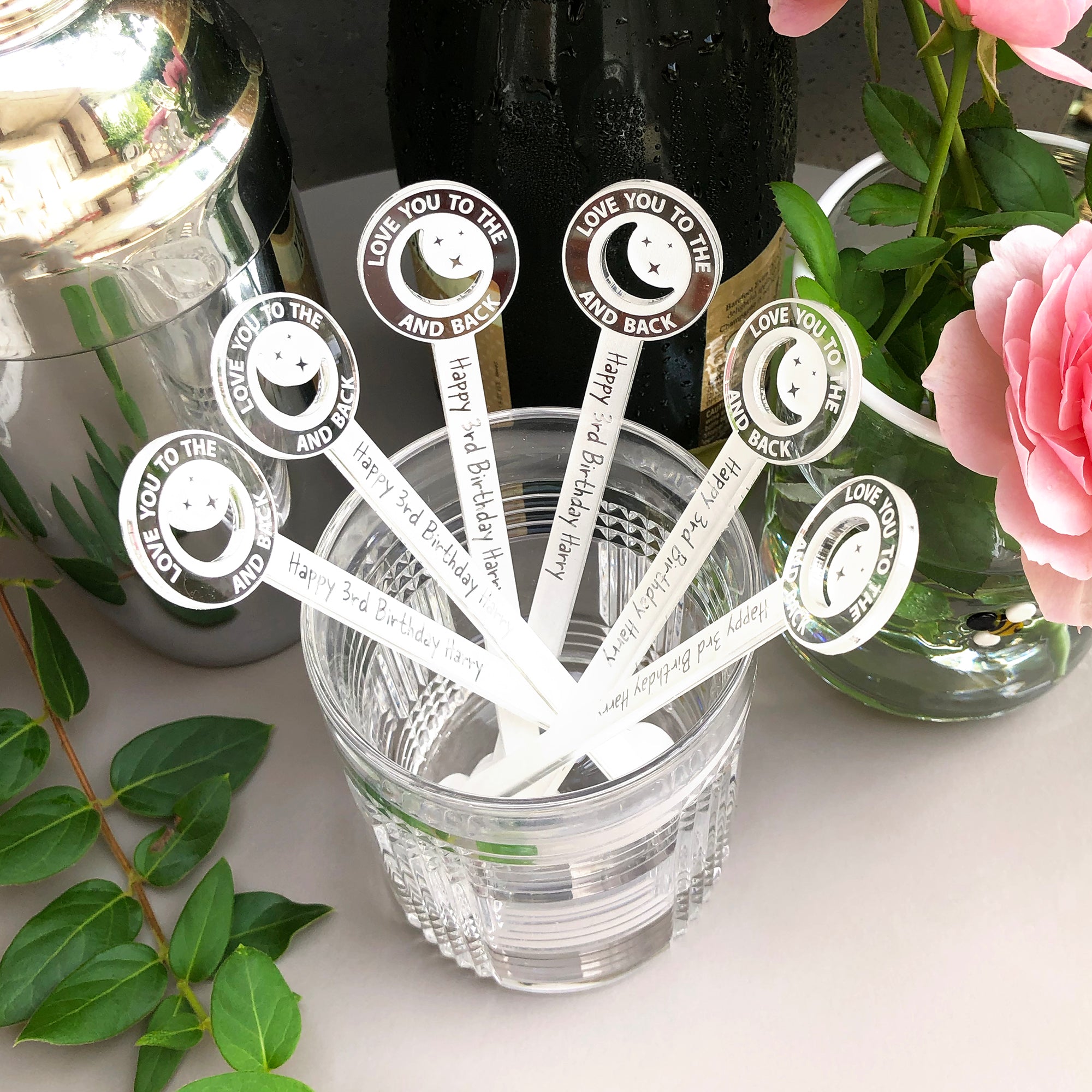 Love You To The Moon Swizzle Sticks | Brit and Bee