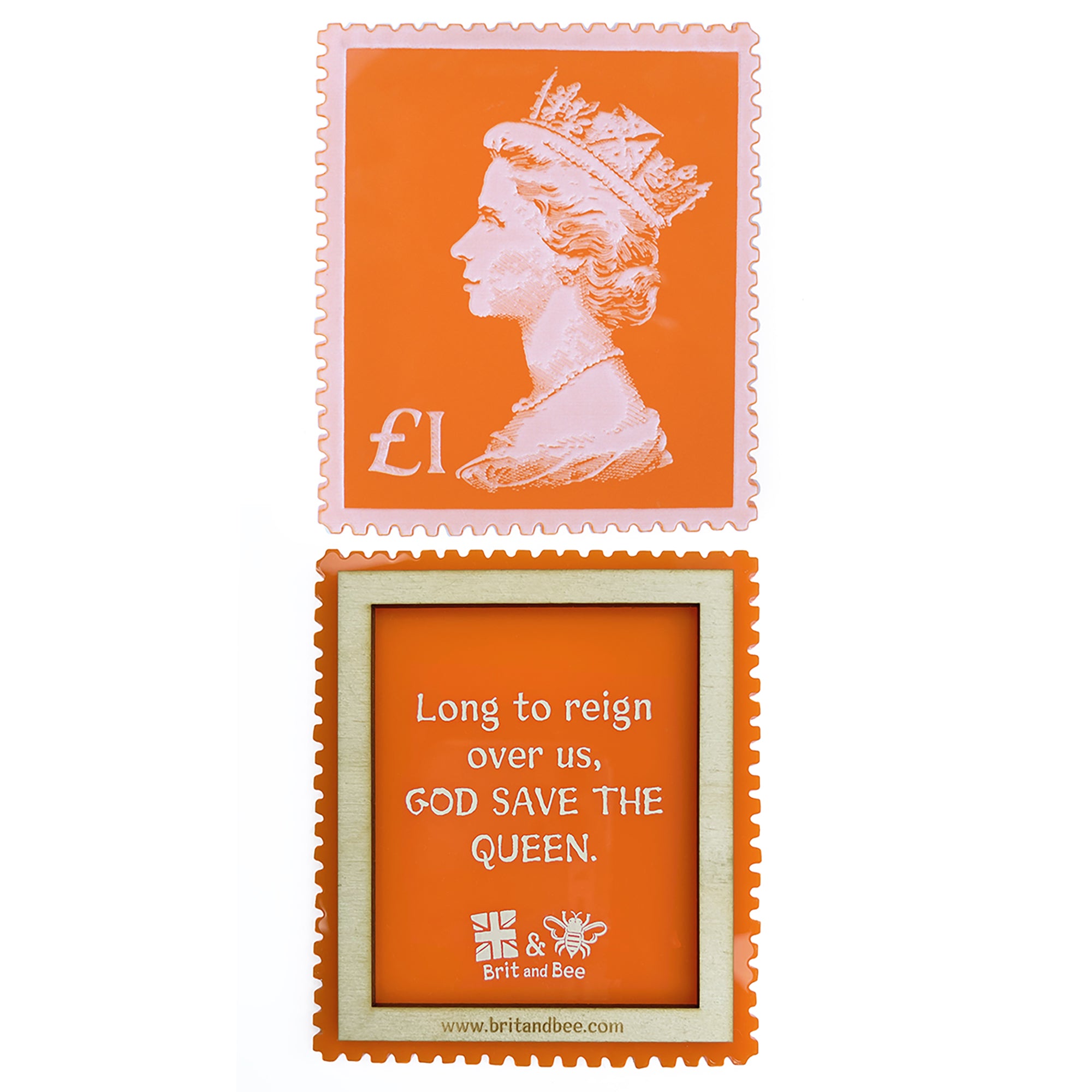 British Stamp Coaster Set - God Save The Queen