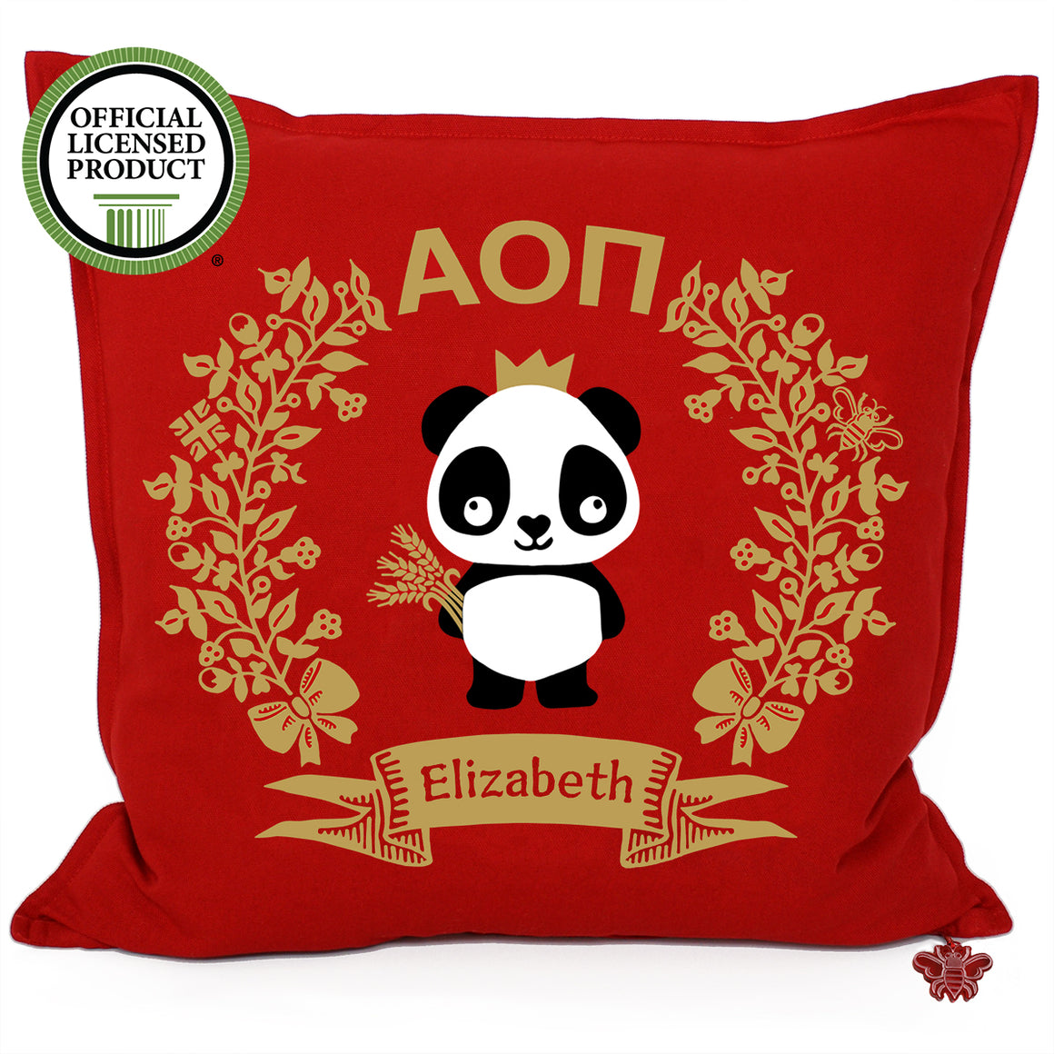 Brit and Bee Sorority Throw Pillow | Alpha Omicron Pi