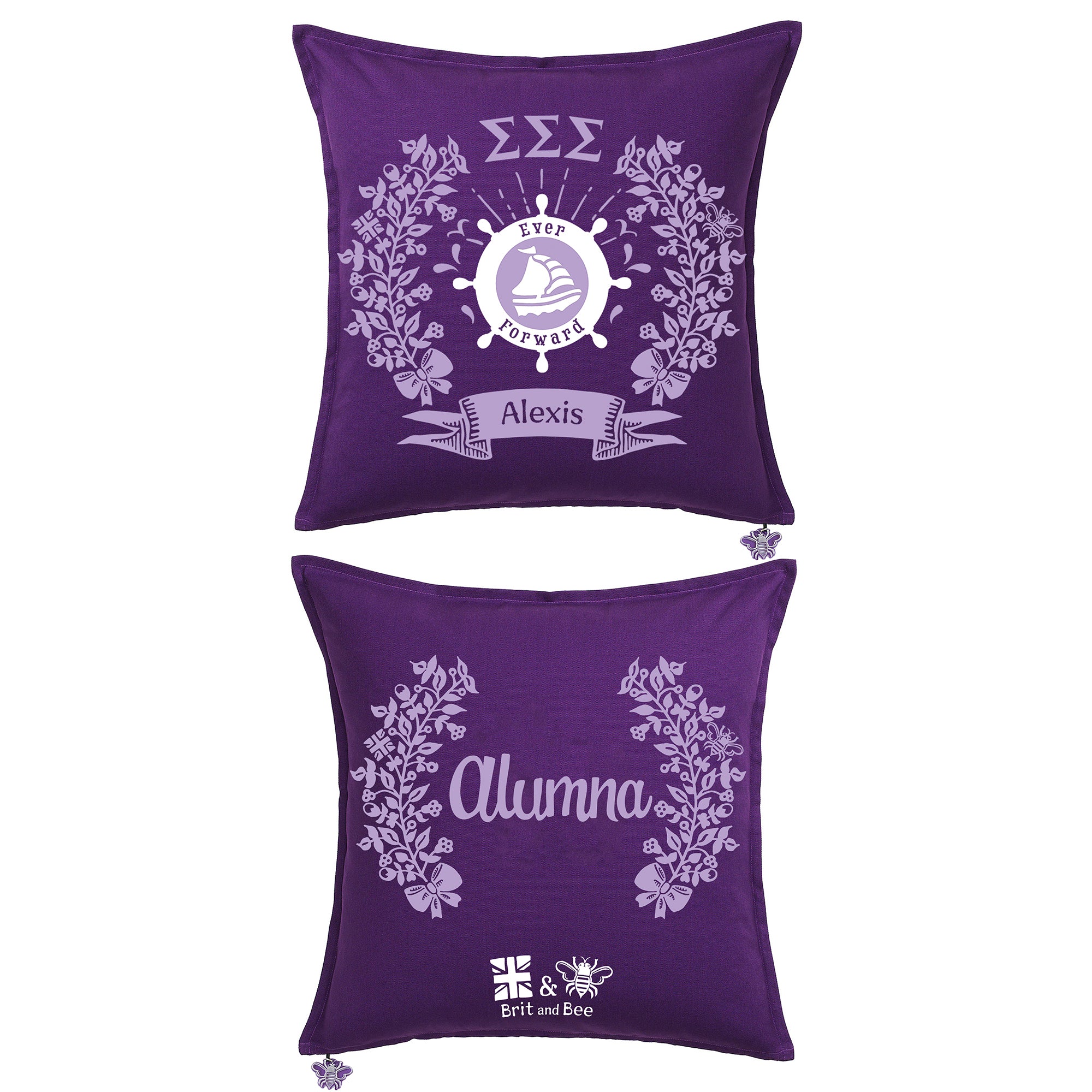 Sigma Sigma Sigma Pillow | Brit and Bee
