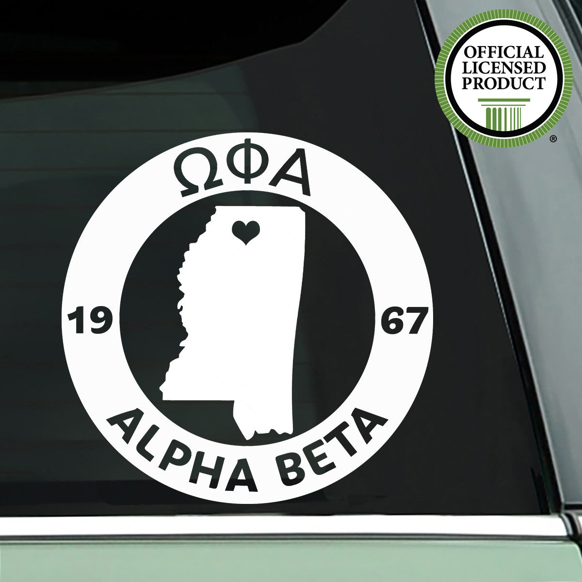 Brit and Bee Sorority State Decal - Omega Phi Alpha